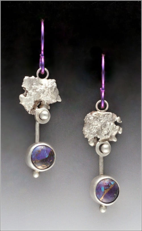 MB-E343 Earrings Purple Rain at Hunter Wolff Gallery